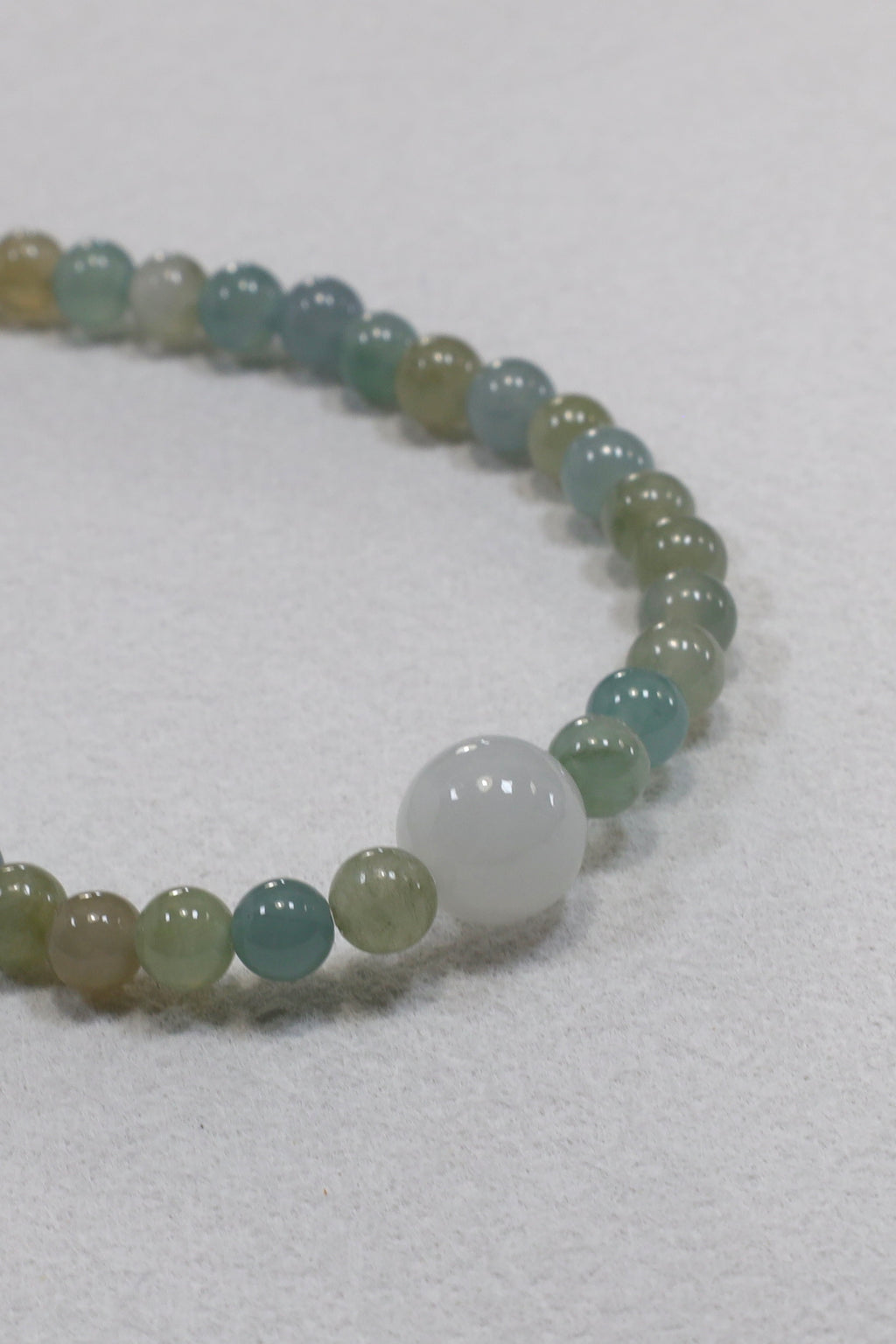 Icy Burmese Jadeite Beaded Necklace