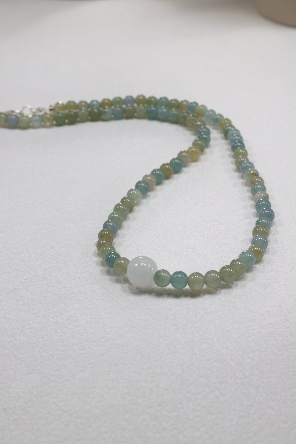 Icy Burmese Jadeite Beaded Necklace