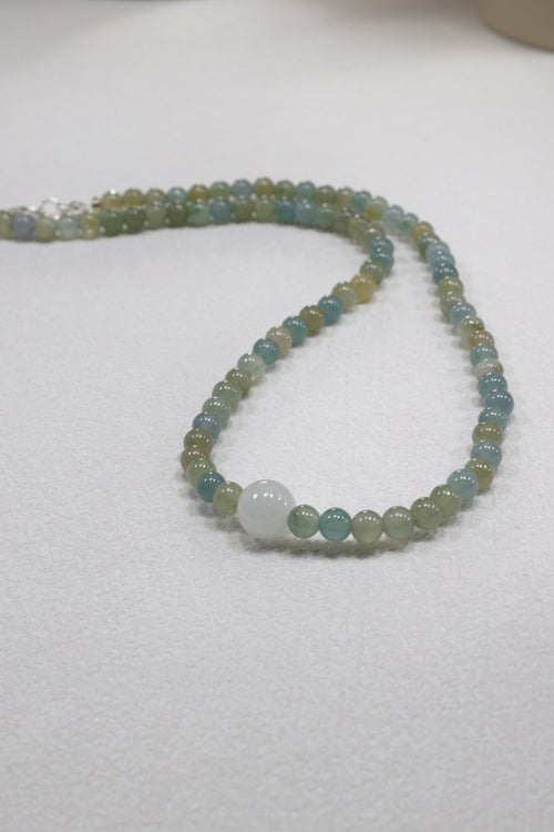 Icy Burmese Jadeite Beaded Necklace