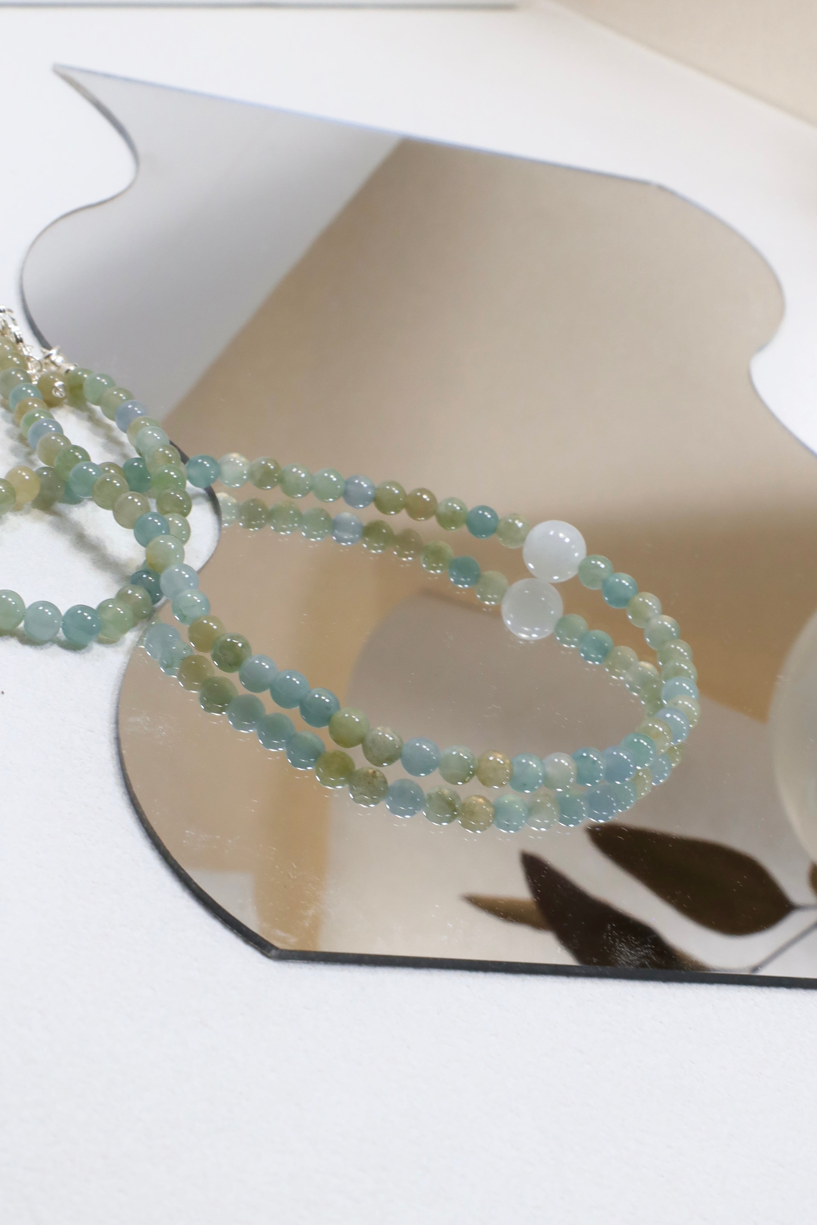 Icy Burmese Jadeite Beaded Necklace